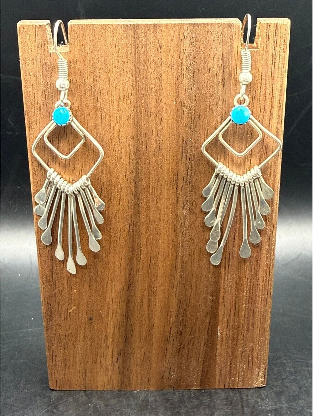 Handcrafted Sterling Silver Turquoise Dreamcatcher Dangle Earrings